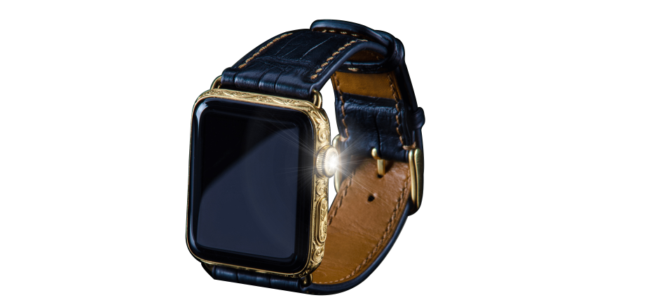 Apple iWatch 4 Gold 24k (Золото) кожа питона